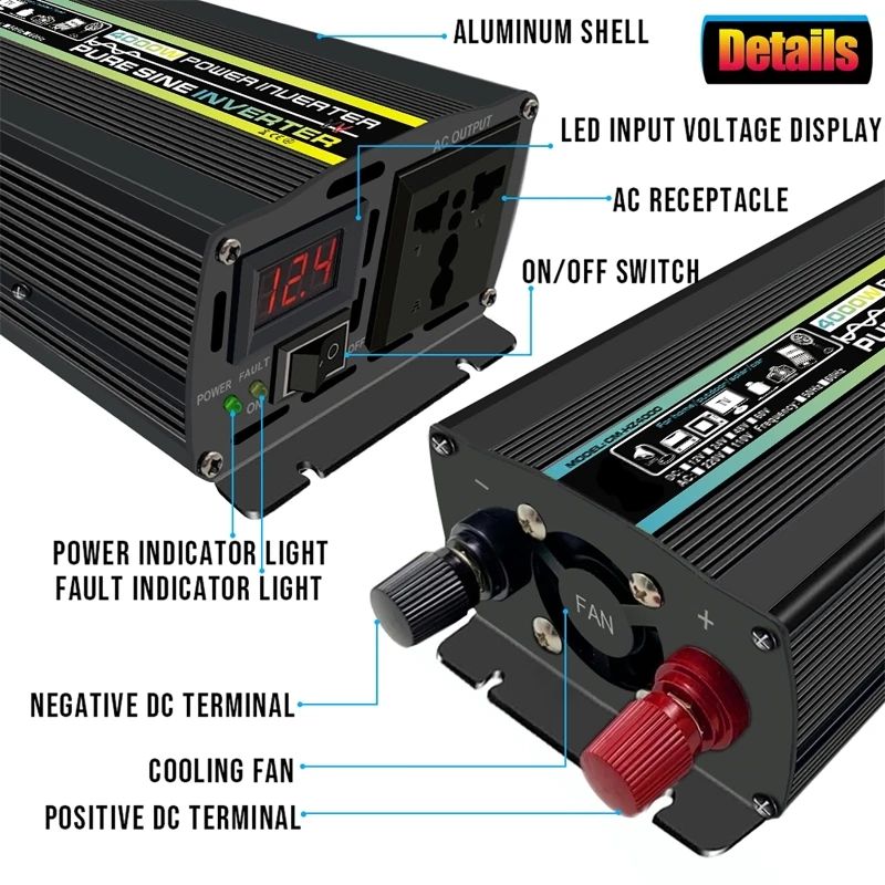 4000W Pure Sine Wave รถอินเวอร - Ac Outdoor Power บทวิจารณ์และราคา